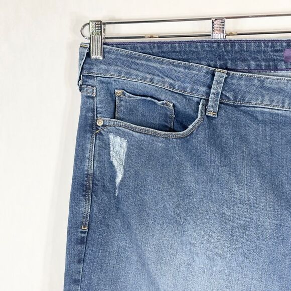 NYDJ Not Your Daughters Jeans Plus Size 22W Capri Crop Distressed High Rise 1444 - Picture 6 of 13